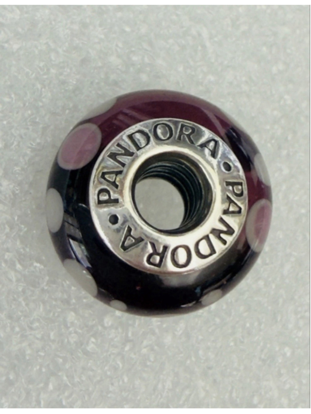 Pandora Sterling Silver 925 Purple Bubbles Murano Glass Charm - 790693 - Picture 6 of 7